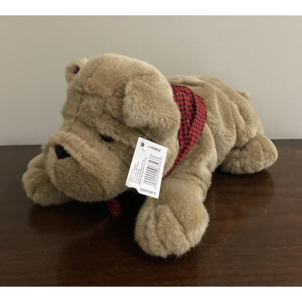 Vintage Carlton Cards Realistic Sharpei puppy dog plush tag bandana neckerchief